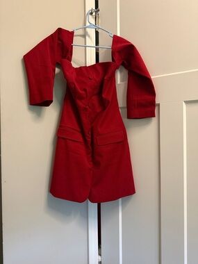 Abercrombie & Fitch Red Off-Shoulder Mini Dress